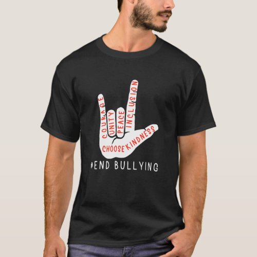 Unity Day Orange Kids 2022 Anti Bullying Love Sign T_Shirt