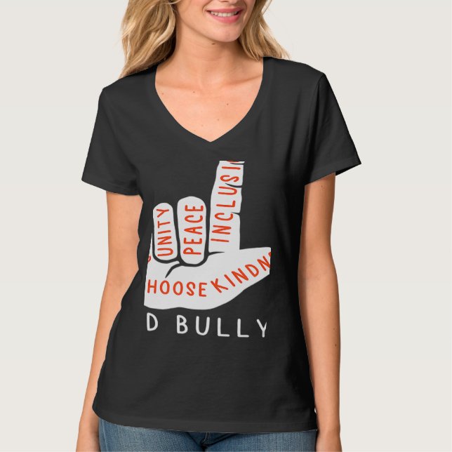 Unity Day Orange Kids 2022 Anti Bullying Love Sign T-Shirt (Front)