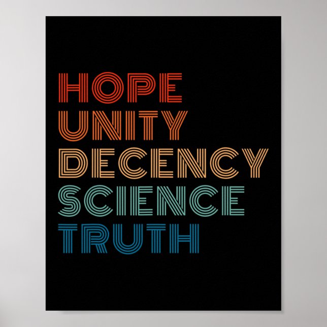 Unity Decency Science Truth  Poster (Front)