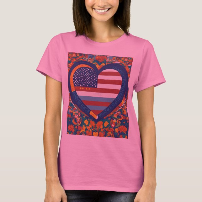 Unity Hearts: Hispanic Heritage Flag T-Shirt Desig (Front)