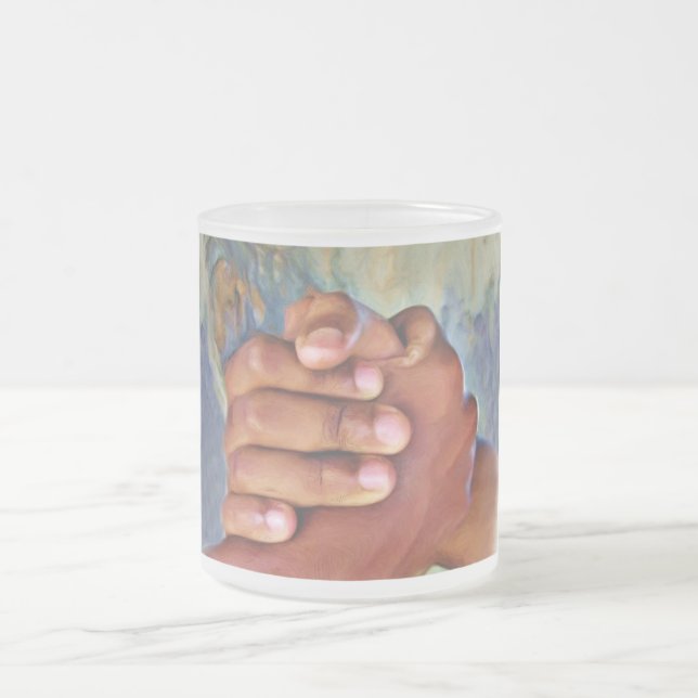 Unity & Hope_ Frosted Glass Coffee Mug (Center)