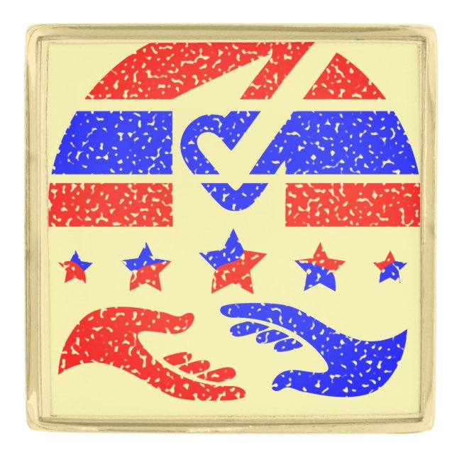 Unity in Action - A Beacon of Partnership Gold Finish Lapel Pin (Front)