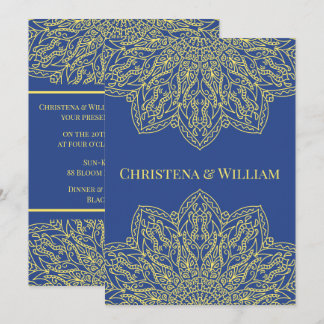 Unity in Bloom Blue Wedding Invitation