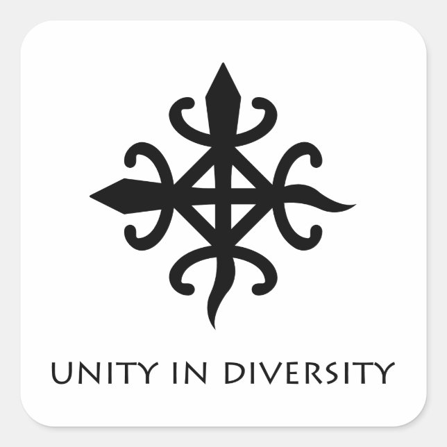 unity in diversity Adinkra Symbol Sticker (Front)