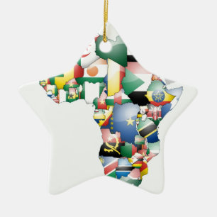 Unity in Diversity: Africa's Flags Collection Ceramic Ornament