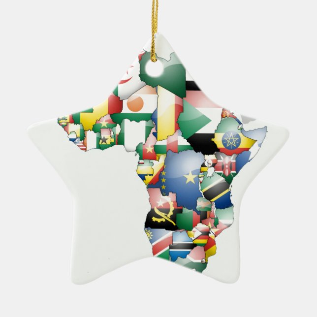 Unity in Diversity: Africa's Flags Collection Ceramic Ornament (Front)