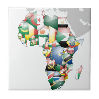 Unity in Diversity: Africa's Flags Collection Ceramic Tile