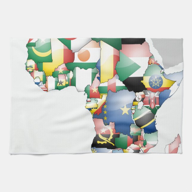 Unity in Diversity: Africa's Flags Collection Kitchen Towel (Horizontal)