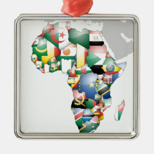 Unity in Diversity: Africa's Flags Collection Metal Ornament