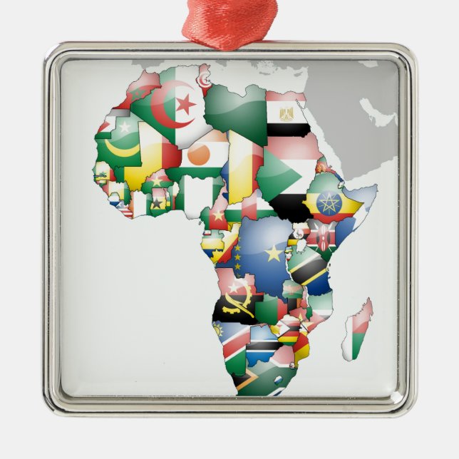 Unity in Diversity: Africa's Flags Collection Metal Ornament (Front)
