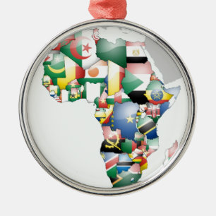 Unity in Diversity: Africa's Flags Collection Metal Ornament