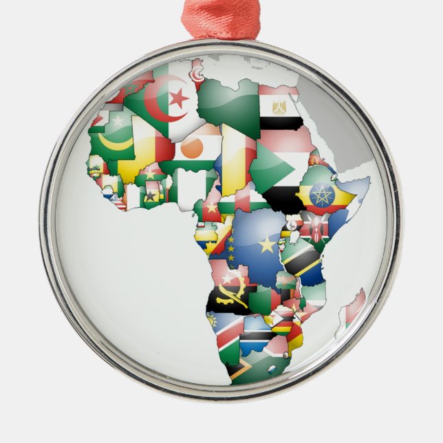 Unity in Diversity: Africa's Flags Collection Metal Ornament (Front)