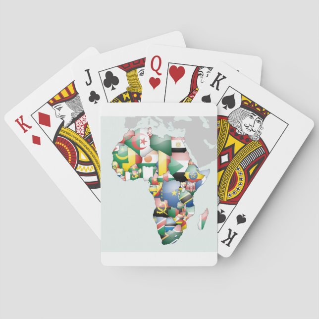Unity in Diversity: Africa's Flags Collection Poker Cards (Back)