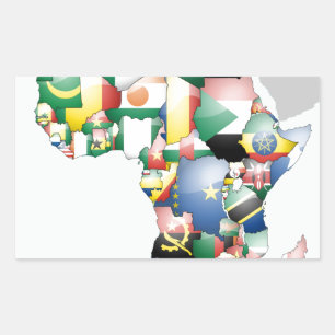 Unity in Diversity: Africa's Flags Collection Rectangular Sticker