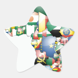 Unity in Diversity: Africa's Flags Collection Star Sticker