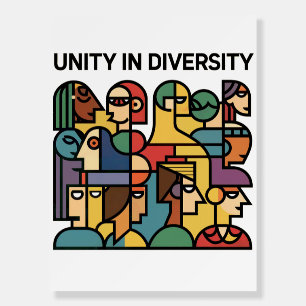 Unity in Diversity: Artsy Geometric Rainbow Poster