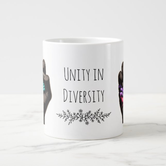 Unity in Diversity Giant Coffee Mug (Front)