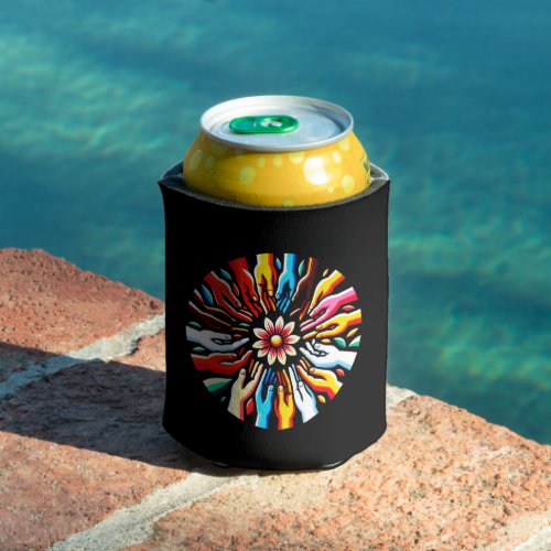 Unity in Diversity Hands of Harmony Floral Circle Can Cooler