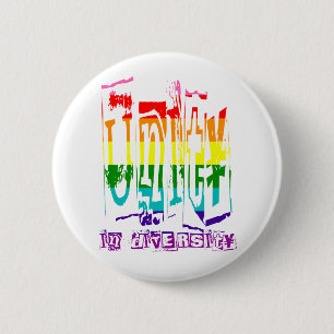 Unity in Diversity LGBT Rainbow Gay Pride Button