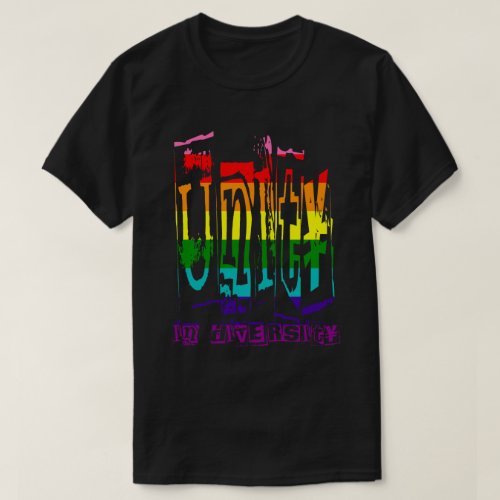 Unity in Diversity LGBT Rainbow Gay Pride T_Shirt