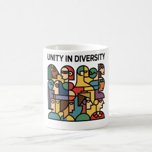 Unity in Diversity – Minimal Geometric Rainbow Mug