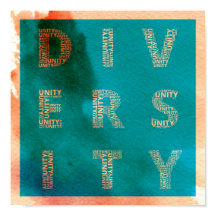 Unity in Diversity watercolor poster