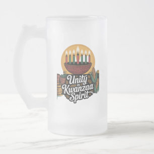 Unity in Kwanzaa Spirit Frosted Glass Beer Mug