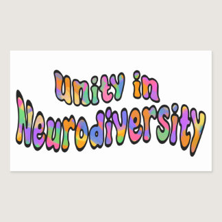 Unity in Neurodiversity Rainbow Typography Rectangular Sticker