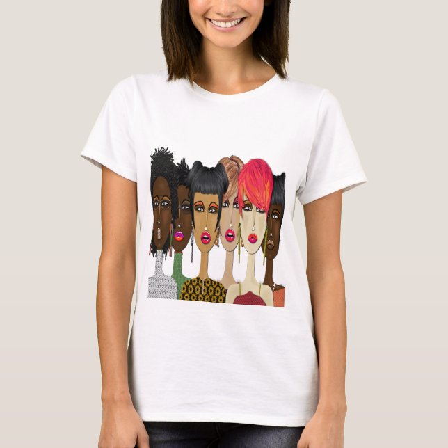 "Unity in Style" Fashion Faces Hoodie T-Shirt (Front)