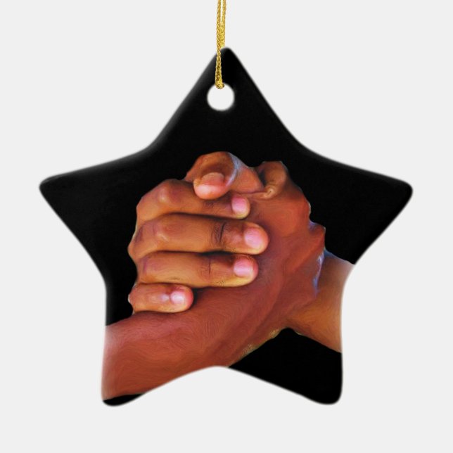 Unity & Love,Hand In Hand_ Ceramic Ornament (Front)
