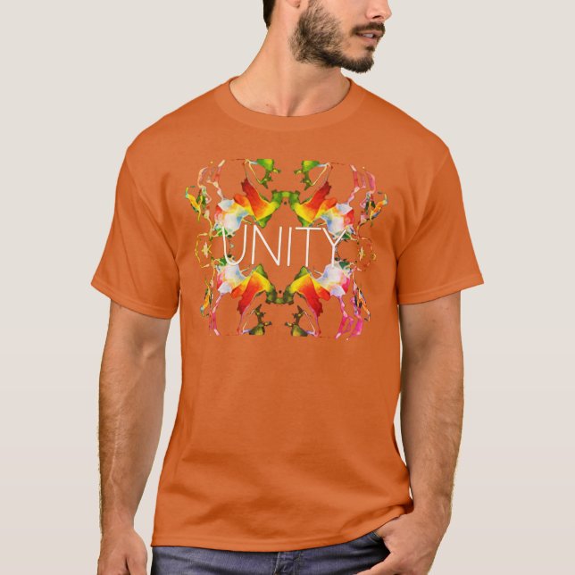 "Unity" Mandala Red Yellow White Green Design T-Shirt (Front)
