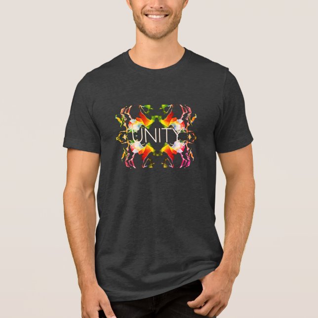 "Unity" Mandala Red Yellow White Green Design Tri-Blend Shirt (Front)