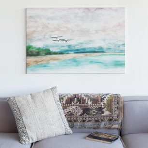 Unity of Earth and Water Misty Landscape Canvas Print