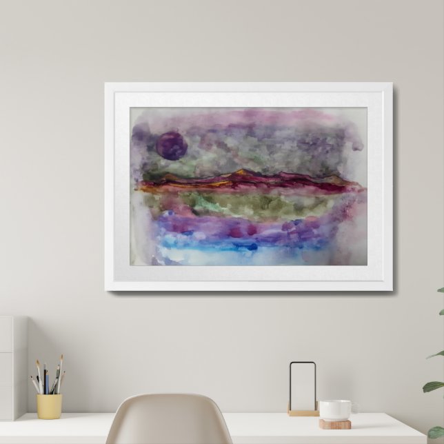 "Unity of Nature" Watercolor Abstract Art Painting Framed Art (Home Office)