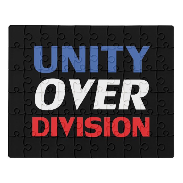 Unity over Division black red white blue modern  Jigsaw Puzzle (Puzzle Horizontal)