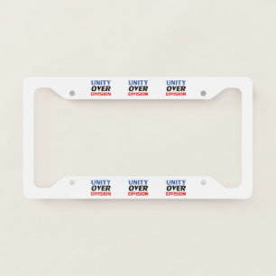 "Unity over Division" blue red black white License Plate Frame