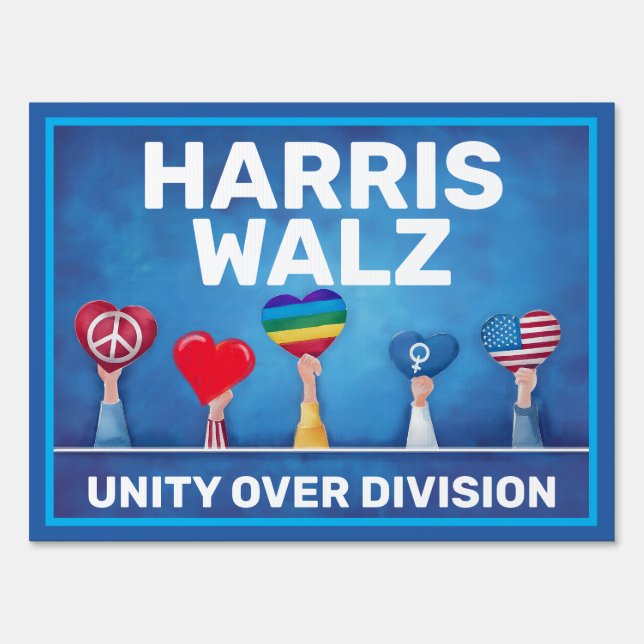 Unity Over Division Harriz Walz Back Yard Sign (Front)