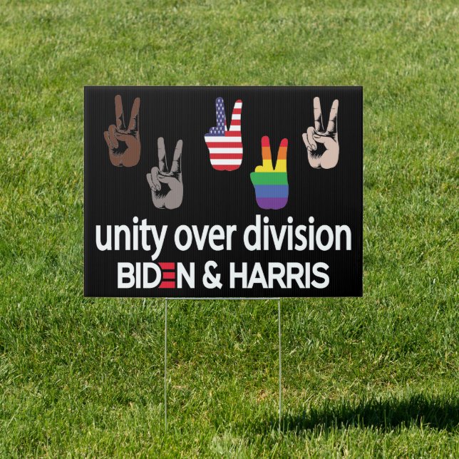 Unity Over Division Joe Biden Kamala Harris 2024 Sign (Insitu)