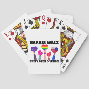 Unity Over Division Kamala Harris Tim Walz Poker Cards