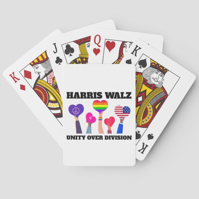 Unity Over Division Kamala Harris Tim Walz Poker Cards (Back)