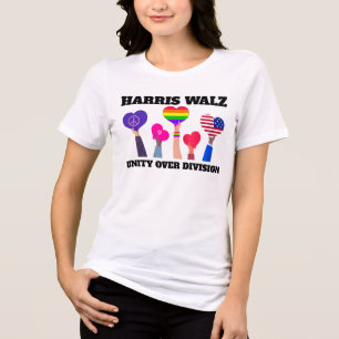 Unity Over Division Kamala Harris Tim Walz Tri-Blend Shirt