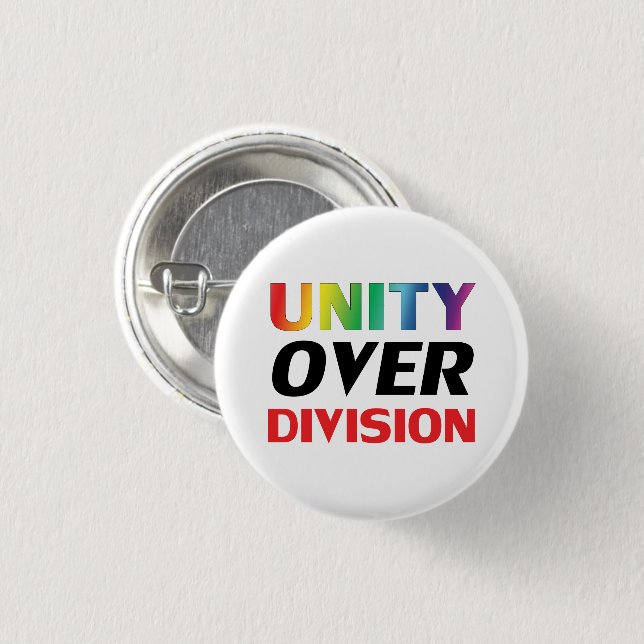 Unity over Division - lgbtq, lgbt pride rainbow Button (Front & Back)