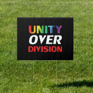 Unity over Division - pride lgbtq lgbt black yard Sign