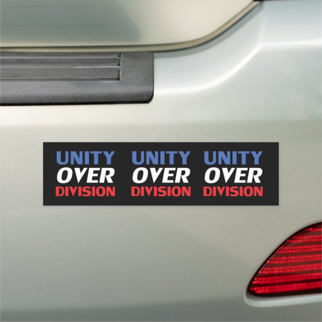 Unity over Division red white and blue black Car Magnet (In Situ)