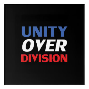 Unity over Division - red, white, blue, black Acrylic Print