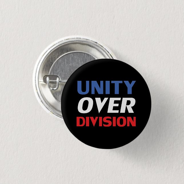 Unity over Division - red, white, blue, black Button (Front & Back)