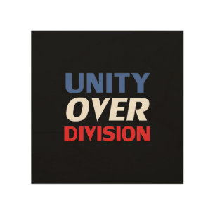 Unity over Division - red, white, blue, black Wood Wall Art