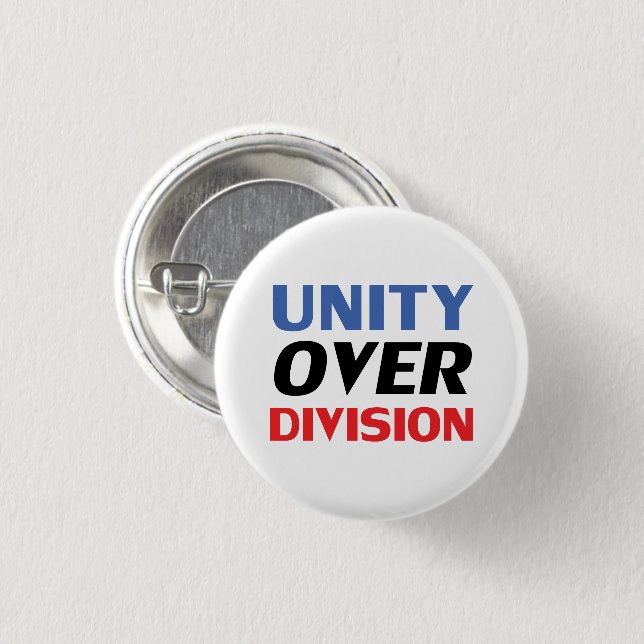 Unity over Division - red, white, blue Button (Front & Back)