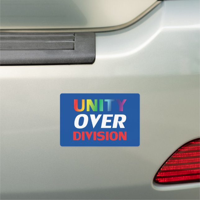Unity over Division red, white, blue, pride lgbtq Car Magnet (In Situ)