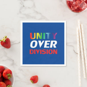 Unity over Division red, white, blue, pride lgbtq Napkins